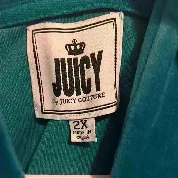 Juicy Couture Womens Plus Hoodie w Mid Rise Velour Pant Set NWT Y2K style 2X - Picture 5 of 14